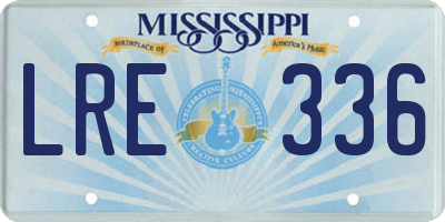MS license plate LRE336