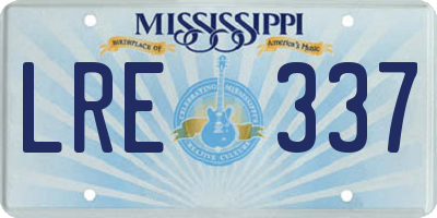 MS license plate LRE337
