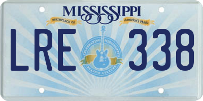 MS license plate LRE338
