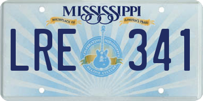 MS license plate LRE341