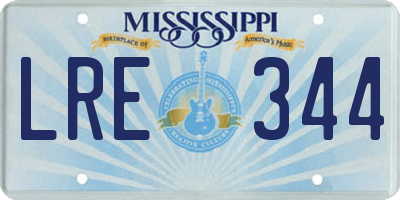 MS license plate LRE344