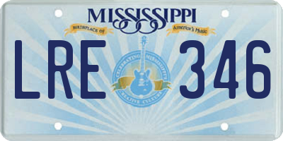MS license plate LRE346