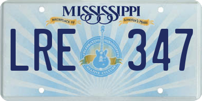 MS license plate LRE347