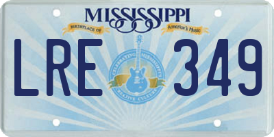 MS license plate LRE349