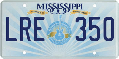 MS license plate LRE350