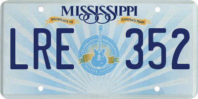 MS license plate LRE352