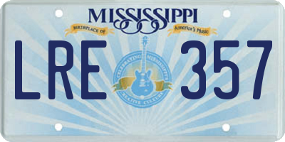 MS license plate LRE357