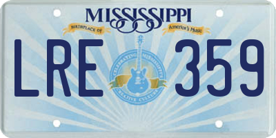 MS license plate LRE359