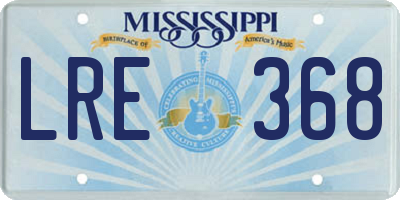 MS license plate LRE368