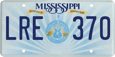 MS license plate LRE370