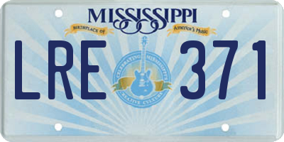 MS license plate LRE371