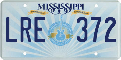 MS license plate LRE372
