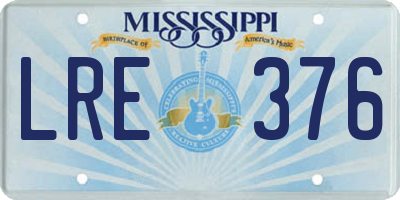 MS license plate LRE376
