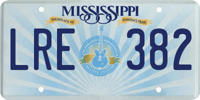 MS license plate LRE382