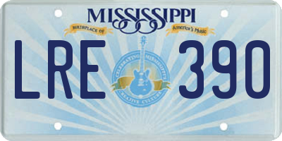 MS license plate LRE390