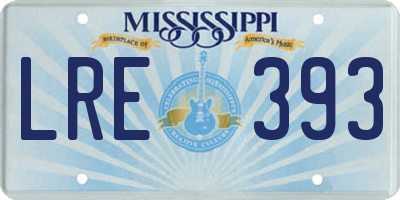 MS license plate LRE393