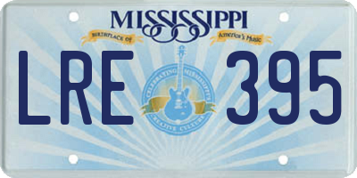 MS license plate LRE395