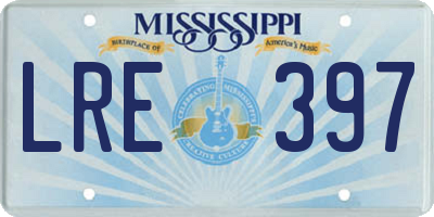MS license plate LRE397