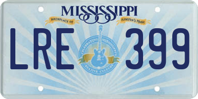 MS license plate LRE399