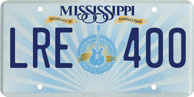 MS license plate LRE400