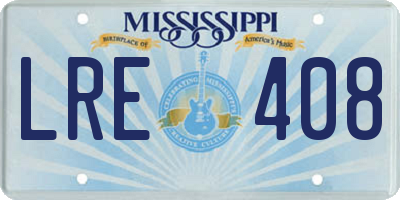 MS license plate LRE408
