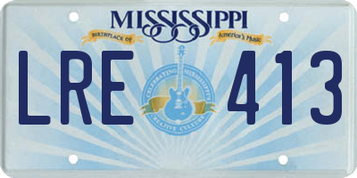MS license plate LRE413