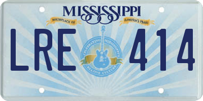 MS license plate LRE414
