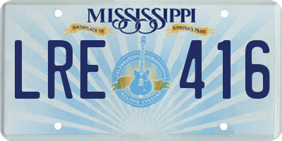 MS license plate LRE416