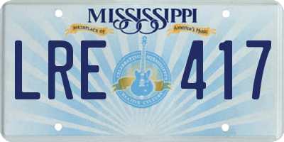 MS license plate LRE417