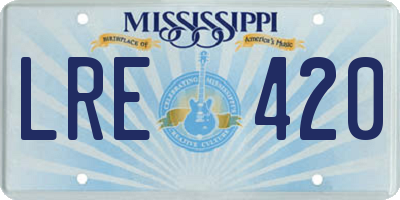 MS license plate LRE420