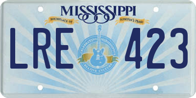 MS license plate LRE423
