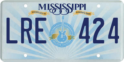 MS license plate LRE424