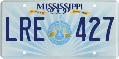 MS license plate LRE427