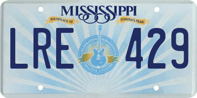 MS license plate LRE429