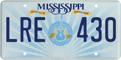 MS license plate LRE430