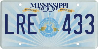 MS license plate LRE433