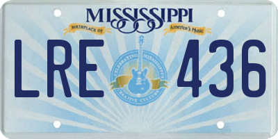 MS license plate LRE436