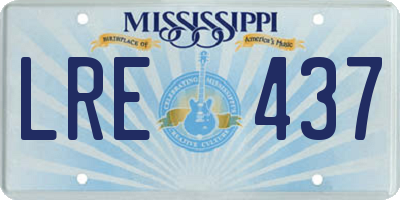 MS license plate LRE437