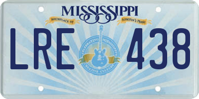 MS license plate LRE438