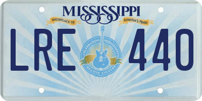 MS license plate LRE440