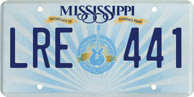 MS license plate LRE441