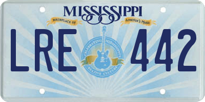 MS license plate LRE442