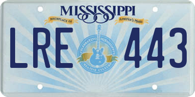 MS license plate LRE443