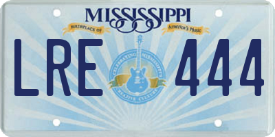 MS license plate LRE444