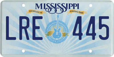 MS license plate LRE445