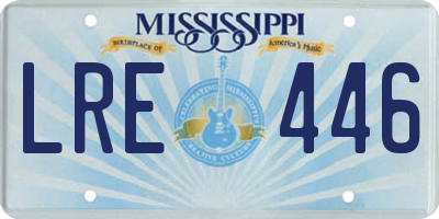 MS license plate LRE446