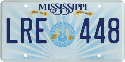 MS license plate LRE448