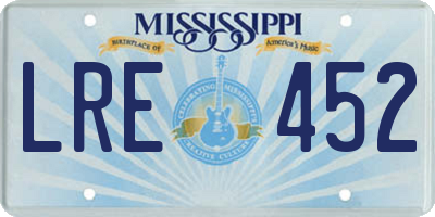 MS license plate LRE452