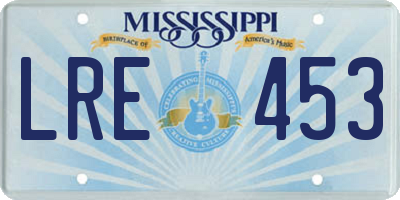 MS license plate LRE453