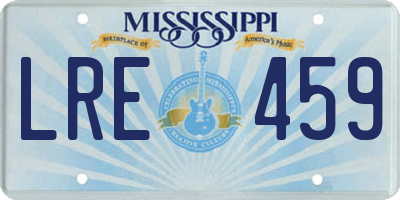 MS license plate LRE459